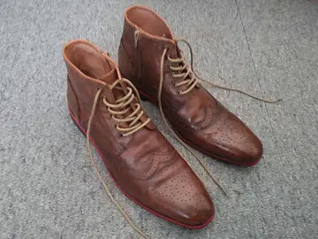 CUSTOM CULTURE 사이드 지퍼 가죽 부츠