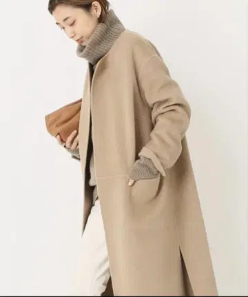 Deuxieme classe victorian 리버 롱 노카라 코트