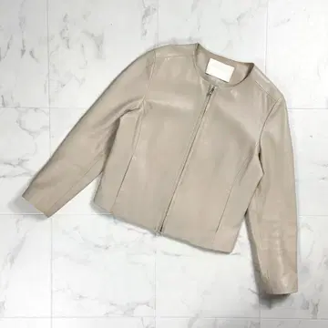 Ballsey 램 가죽 노카라 자켓 베이지 36*ZC570