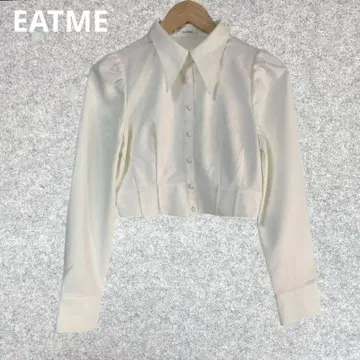 EATME 아이보리 크롭 긴팔 셔츠