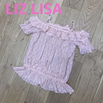 Liz Lisa 레이스 오프숄더 상의 핑크