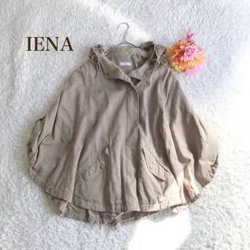 이에나 [ Free ] 베이지 판초 케이프 코트 루즈핏 후드 부착