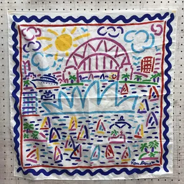 호주 시드니 관광 수베니어 구제 의류 잡화 Ken Done 스카프