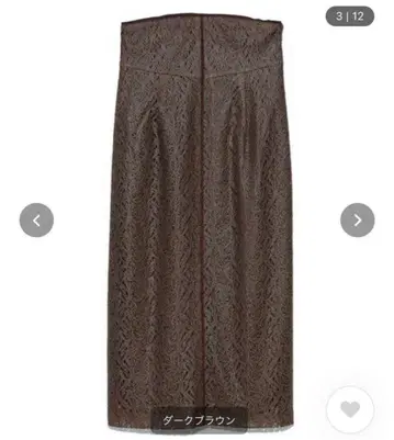 Lily Brown 페타샤무 파이핑 레이스 타이트 스커트