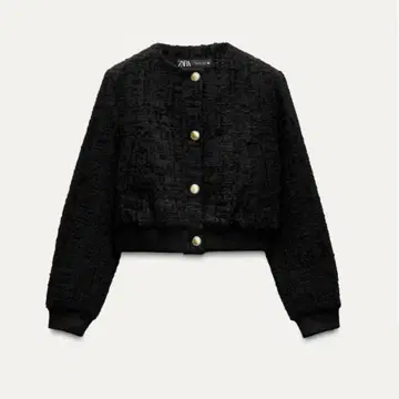 [새상품급] ZARA 노카라 트위드 자켓
