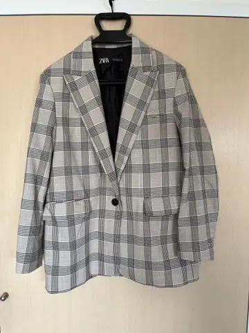 ZARA 여성용 체크 무늬 테일러드 자켓