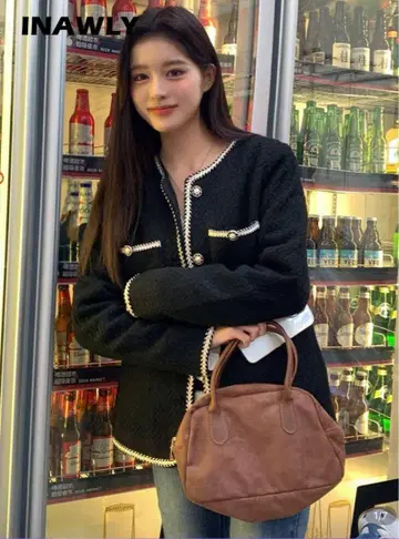 INAWLY 노카라 자켓 블랙 고급스러움 멋짐 스타일리시함