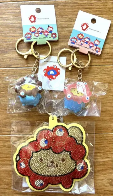 EXPO 오사카 만박 미야쿠미야쿠 키라키라 가죽 클리어 키링 폼폼푸딩
