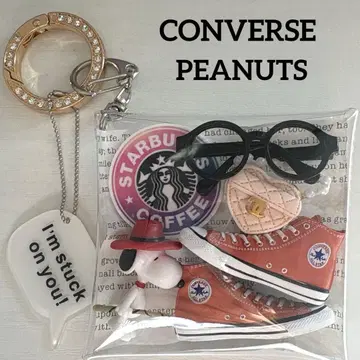 *가챠 파우치 *CONVERSE 오렌지 PEANUTS