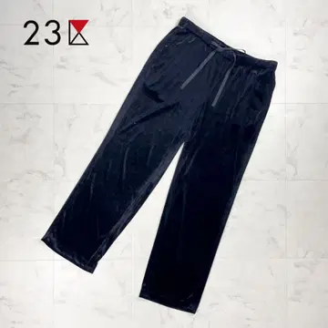 23구 벨로아 와이드 이지 팬츠 벨벳 블랙 사이즈 48*FD379