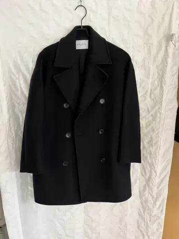 UNITED ARROWS 블랙 멜톤 피코트 사이즈 38