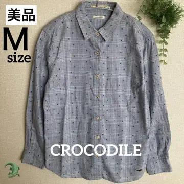 [CROCODILE] 크로커다일 여성용 셔츠 M 도트 블루 스카이블루