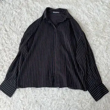 theory luxe 띠어리 럭스 실크 혼방 스트라이프 셔츠