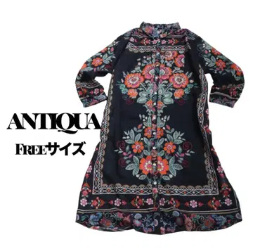 ANTIQUE 꽃무늬 롱 셔츠 원피스 FREE 사이즈