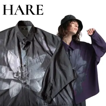 HARE 하레 돌먼 슬리브 셔츠 남성용 빅 셔츠 드레이프감 셔츠