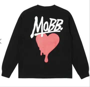 새상품 MOBB 모브 하트 립 롱 슬리브 T셔츠 롱티 블랙