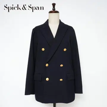 스픽앤스팬 테일러드 더블 자켓 골드 버튼 블랙 36 *ZC811