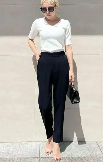 고품질 젠느 베이직 센터 프레스 팬츠 2226 블랙