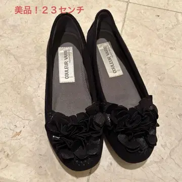 COULEUR VARIE 블랙 플랫슈즈
