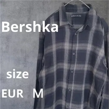 Bershka 버쉬카 옴브레 체크 셔츠 긴팔 오버 사이즈