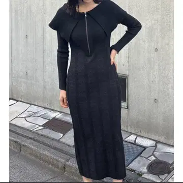 러그넘문 니트 원피스 S