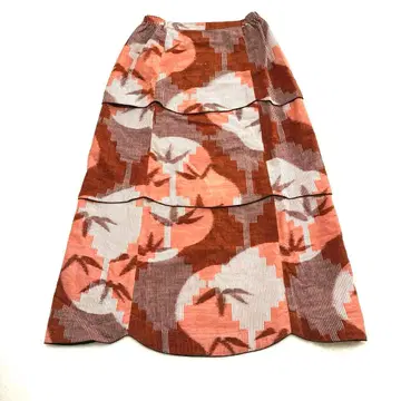 택 포함 새상품 기에몬 기에몬 구루메가스리 스커트 송죽매 M L 롱 기장