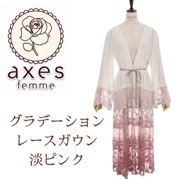 axes femme 그라데이션 레이스 가운 연한 핑크