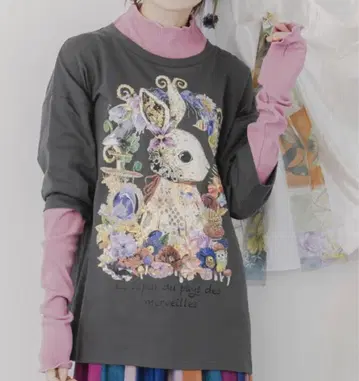 [ 스칼라 ] 원더랜드 토끼 레이어드 스타일 T