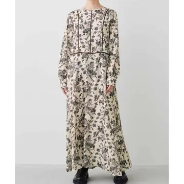 미사용품 뮬루즈 염직 미술관 빈티지 패턴 프린트 원피스