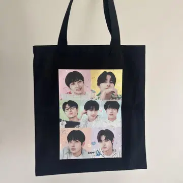ENHYPEN 멤버 전원 프린트 블랙 토트백
