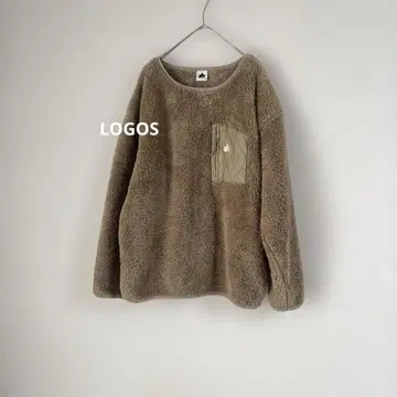 LOGOS 로고스 보아 상의 보들보들 트레이닝복 캠핑 베이지