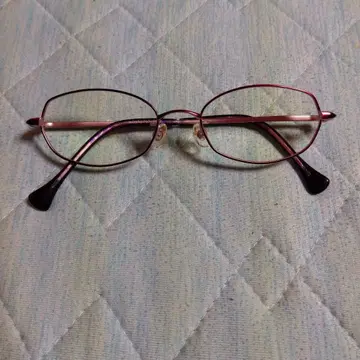 퍼플 메탈 프레임 오벌 안경 파사파