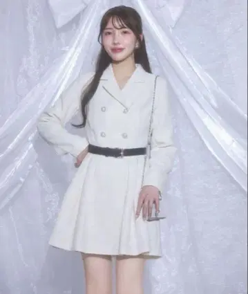 미셸 마카롱 트위드 원피스 벨트 포함