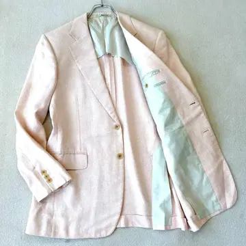 아쿠아 스큐텀 핑크 테일러드 자켓 실크 린넨 근년 택
