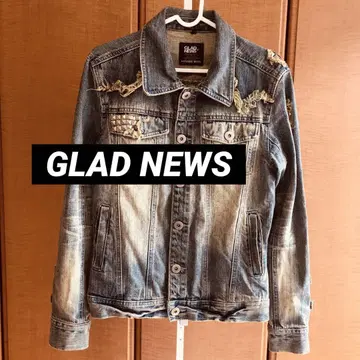 GN 데미지 가공 스터드 부착 데님 자켓 사이즈 4