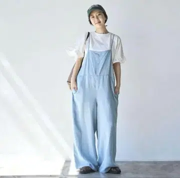 coen 코엔 라이트 데님 살로펫 오버롤 라이트 블루