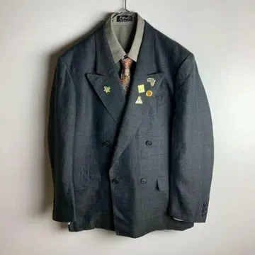 코디 판매 자켓 더블 린넨 윈도우페인 그린 계열 캐주얼