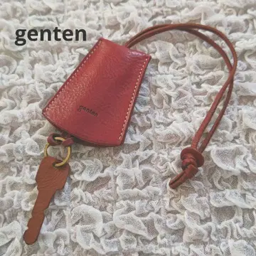 genten 가죽 키케이스 키링 레드