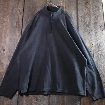 구제 빈티지 XXL 하프 지퍼 맨투맨 오버 사이즈 블랙