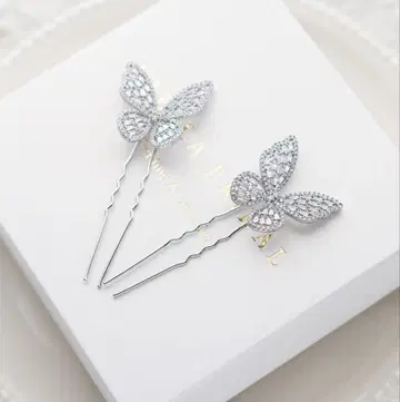 STELLA BRIDAL 나비 모양 헤어핀 2개 세트