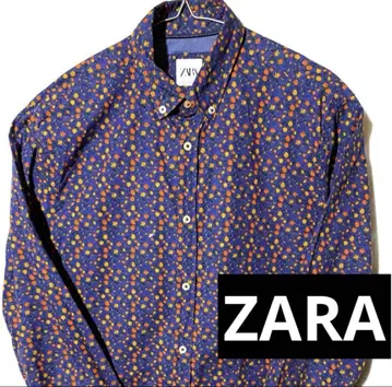ZARA S M 긴팔 올 패턴 패턴 꽃무늬 아트 셔츠