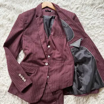 컨디션 최상/레어 컬러/2XL 쓰리피스 수트 셋업 보르도