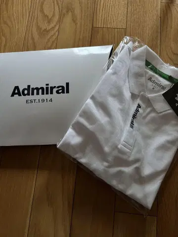 Admiral 화이트 피케 셔츠 M