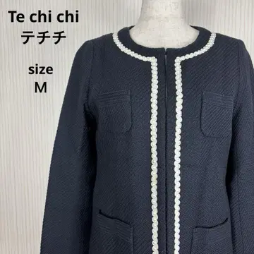 테치치 테치치 노카라 자켓 네이비 롱 코트 M