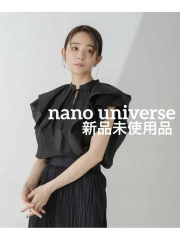 nano universe 나노 유니버스 시어 프릴 블라우스 블랙 새상품