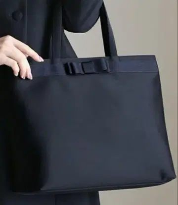 수험용 백 자립형 리본 포함 네이비 토트백