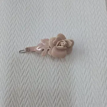 핑크 꽃과 잎 머리 장식