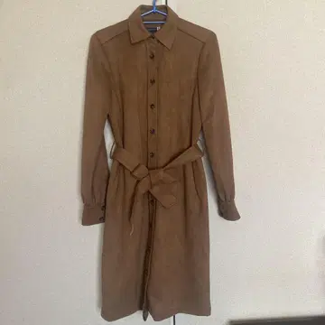 브룩스브라더스 브라운 스웨이드풍 셔츠 원피스