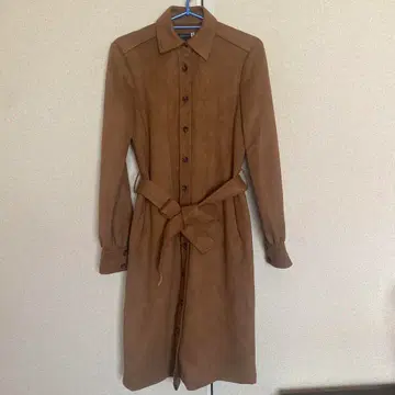 브룩스브라더스 브라운 스웨이드풍 셔츠 원피스