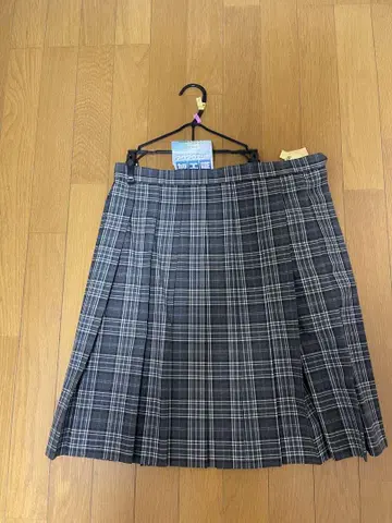 그레이 계열 체크 플리츠 스커트 길이 53cm